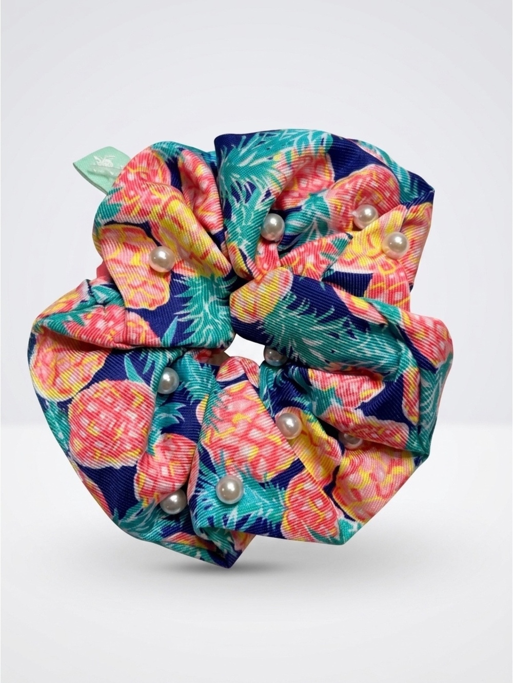 Simply Southern Pineapple Print Hair Tie with Pearls